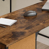Desk Smoked Oak 141x141x75 cm Engineered Wood 837599
