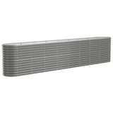 Garden Raised Bed Galvanised Steel 332x40x68 cm Grey 318909