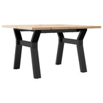 ZNTS Coffee Table Y-Frame 70x70x40 cm Solid Wood Pine and Steel 3282705