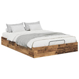 Ottoman Bed Frame Old Wood 203 x 140 x 25 cm Engineered Wood 3409235