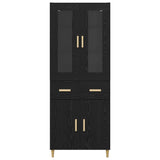 Highboard Black Oak 69.5 x 34 x 180 cm Engineered Wood 3416117