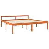 Bed Frame with Headboard Wax Brown 200 x 200 cm Solid Pine Wood 867928
