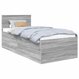 Bed Frame Grey Sonoma 75 x 190 cm Engineered Wood 3408632