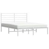 Metal Bed Frame without Mattress with Headboard White 140x200cm 352369