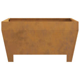 Fire Pit Brown 80 x 80 x 43 cm Weathering Steel 858945