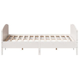 Bed Frame without Mattress White 200x200 cm Solid Wood Pine 3216162