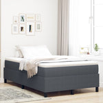 ZNTS Box Spring Bed Dark Grey Small Double Corduroy Fabric 3337398