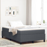 ZNTS Box Spring Bed Dark Grey Small Double Corduroy Fabric 3337398