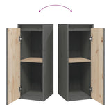 Wall Cabinet Grey 30x30x80 cm Solid Wood Pine 813499