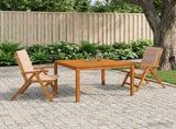 3-Piece Garden Dining Set 3 pcs Natural Solid Acacia Wood 3434610