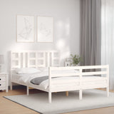 Bed Frame without Mattress White King Size Solid Wood 3193927