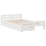 Bed frame without Mattress White 135x190 cm Double Solid Wood Pine 3309054