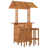 Garden Bar Set Natural wood Solid Acacia wood Large Footrest 3116008