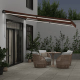 Manual Retractable Awning with LEDs Brown 400x350 cm 3215404