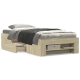 Bed Frame without Mattress Sonoma Oak 100x200 cm Engineered Wood 3295487