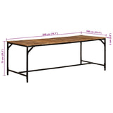 Dining Table 200x100x75 cm Solid Wood Rough Mango 373607