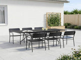 Extendable Mesh Dining Table Anthracite 212 x 90 x 76 cm Steel 42033195
