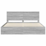 Bed Frame Grey Sonoma 200 x 200 cm Solid Pine Wood 3410970
