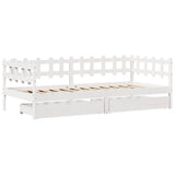 Daybed with Drawers without Mattress White 80x200 cm Solid Wood 3302133