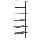 5-Tier Leaning Shelf Black 64x35x185 cm 336387