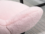 Makeup Vanity Chair, Cute Fluffy Desk Chair with Rolling Wheels for Bedroom Living Room, Pink T3398P328143