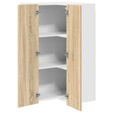 Hanging Cabinet with Door Sonoma Oak and White 57 x 57 x 100 cm 884372