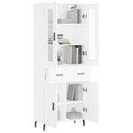 Highboard White 69.5x34x180 cm Engineered Wood 3198545