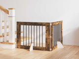 Dog Gate with Stands 2 pcs Smoked Oak 80 x 80 cm 892075