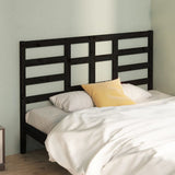 Bed Headboard Black 126x4x104 cm Solid Wood Pine 818134
