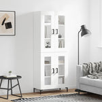 Highboard White 69.5x34x180 cm Engineered Wood 3198273