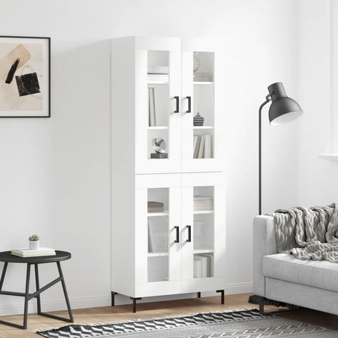 Highboard White 69.5x34x180 cm Engineered Wood 3198273