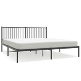 Metal Bed Frame without Mattress with Headboard Black 180x200cm 350868
