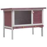 170829 Outdoor Rabbit Hutch 1 Layer Brown Wood