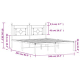 Metal Bed Frame without Mattress with Headboard White 160x200cm 374391