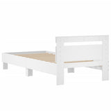 Bed Frame without Mattress with Headboard White 90x190 cm Single 838561