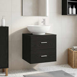 Wall-Mounted Sink Vanity Black Oak 49.5 x 44.5 x 66.5 cm 890303