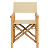 Dining Chair Brown and Beige 56 x 54 x 87 cm Solid Teak Wood 42032679