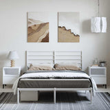 Metal Bed Frame without Mattress with Headboard White 150x200cm 352370
