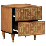 ZNTS Bedside Cabinet 40x33x46 cm Solid Wood Mango 358282