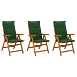 Reclining Garden Chairs 3 pcs Natural Solid Acacia Wood 42041438