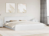 Storage Bed with Headboard White 200 x 200 cm Engineered Wood 3408424