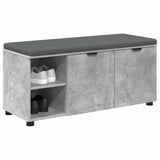 Hall Bench with Cushion Concrete Grey 100 x 38 x 46 cm 891515