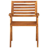 Garden Chair Set of 6 Brown Solid acacia wood Standard Durable 3075173