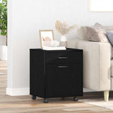 Rolling Cabinet Black Oak 45 x 38 x 54 cm Engineered Wood 862670