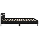 Bed Frame Black Oak 135 x 190 cm Engineered Wood 3446596