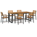 7 Piece Garden Dining Set Solid Wood Acacia and Metal 3155404