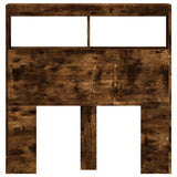 Headboard Cabinet with LED Smoked Oak 100x17x102 cm 839186