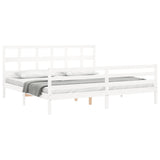 Bed Frame without Mattress White Super King Size Solid Wood 3194847