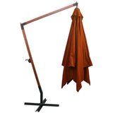 Hanging Garden Parasol with Pole Terracotta 3x3 m Solid Fir Wood 313777