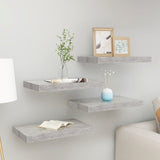 Floating Wall Shelves 4 pcs Concrete Grey 50x23x3.8 cm MDF 326596
